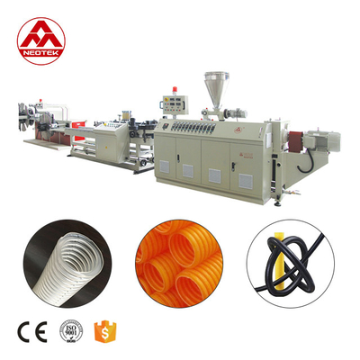 Línea de extrusión de tuberías onduladas de pared única de 45 kW para productos 11000X2000X2600